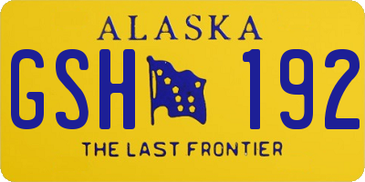 AK license plate GSH192