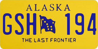 AK license plate GSH194