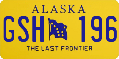 AK license plate GSH196