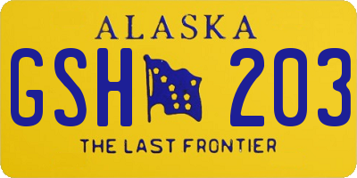 AK license plate GSH203