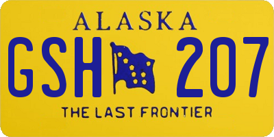 AK license plate GSH207