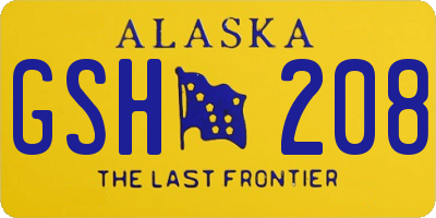 AK license plate GSH208