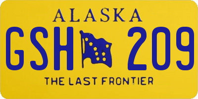 AK license plate GSH209