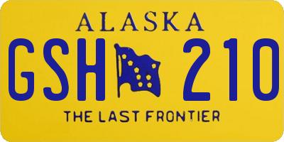 AK license plate GSH210