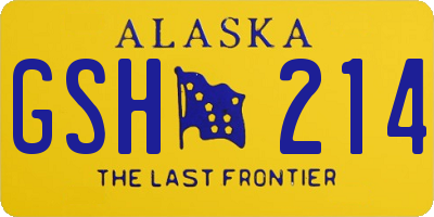 AK license plate GSH214