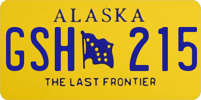 AK license plate GSH215