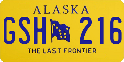 AK license plate GSH216