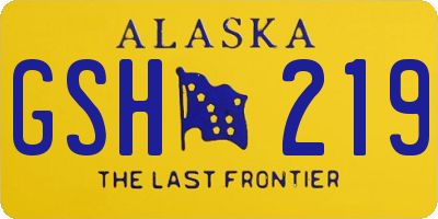 AK license plate GSH219