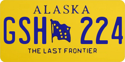 AK license plate GSH224
