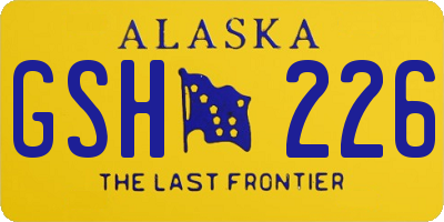 AK license plate GSH226