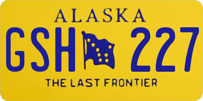 AK license plate GSH227