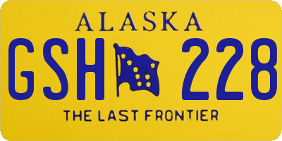 AK license plate GSH228