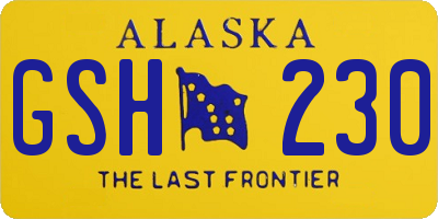 AK license plate GSH230