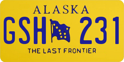AK license plate GSH231