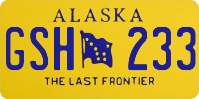 AK license plate GSH233