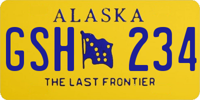 AK license plate GSH234