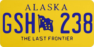 AK license plate GSH238