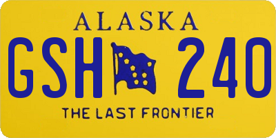 AK license plate GSH240