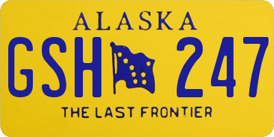 AK license plate GSH247