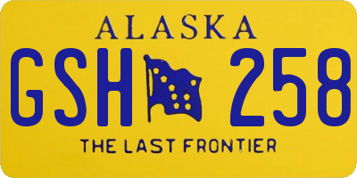 AK license plate GSH258