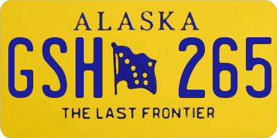 AK license plate GSH265