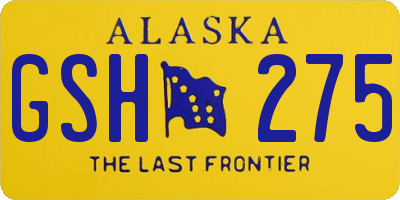 AK license plate GSH275