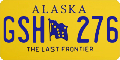 AK license plate GSH276