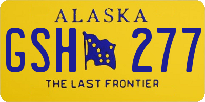 AK license plate GSH277