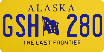 AK license plate GSH280