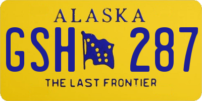 AK license plate GSH287