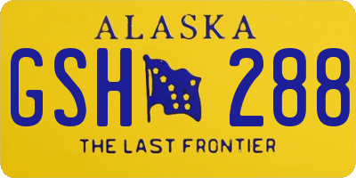 AK license plate GSH288