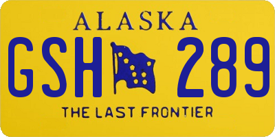 AK license plate GSH289