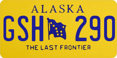 AK license plate GSH290