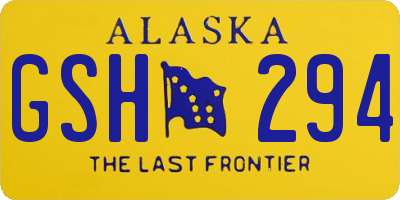 AK license plate GSH294