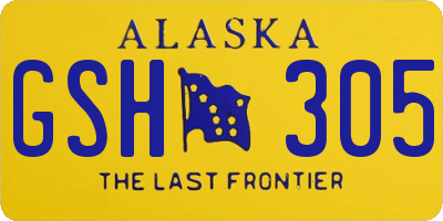 AK license plate GSH305