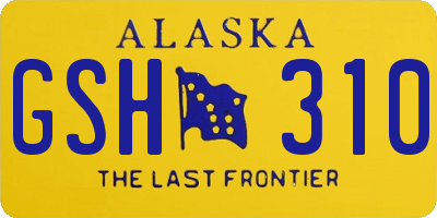 AK license plate GSH310