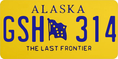 AK license plate GSH314