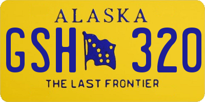 AK license plate GSH320