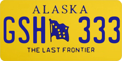 AK license plate GSH333