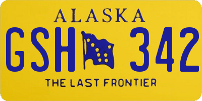 AK license plate GSH342