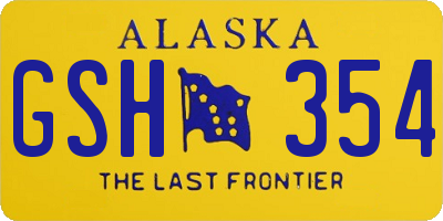 AK license plate GSH354