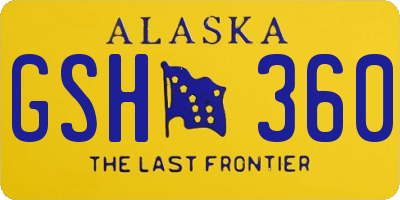 AK license plate GSH360