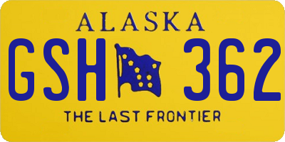 AK license plate GSH362