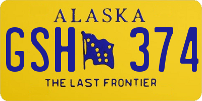 AK license plate GSH374