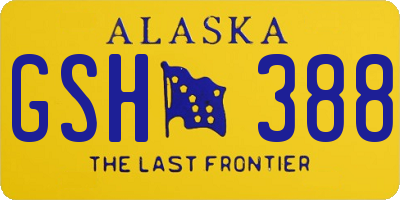 AK license plate GSH388