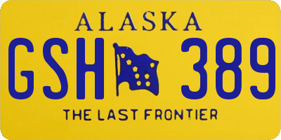 AK license plate GSH389