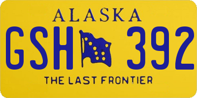 AK license plate GSH392