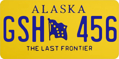 AK license plate GSH456