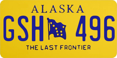 AK license plate GSH496