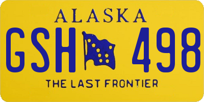 AK license plate GSH498